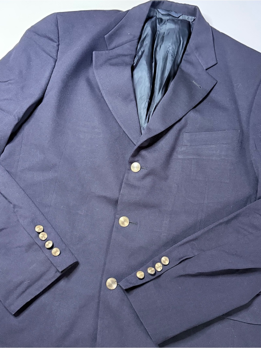Burberry London Navy Blue Wool Suit Jacket 42